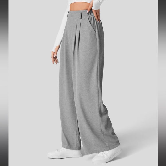 Halara High Waisted Plicated Side Pocket Wide Leg Waffle Work Pants Small NEW!! - Picture 2 of 7